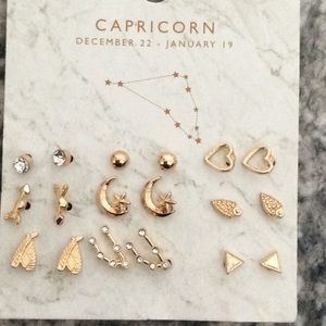 Gold variety earrings